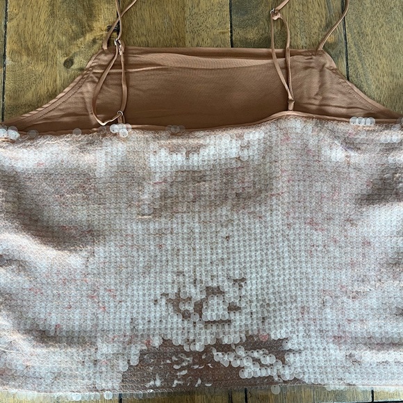 Madewell Sequin Rose Gold Woman’s Top - Picture 6 of 10